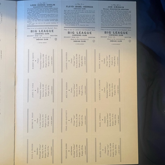 1977 Dover Reprints Vintage Baseball Cards Book 8 Pages Pre-War BB Cards - Picture 5 of 16